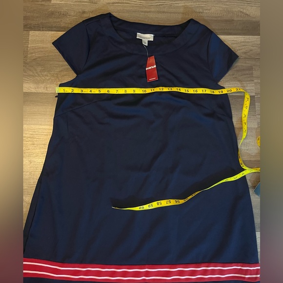 NWT Avenue Navy Shift Dress Red White Sailor Striped Plus Size 18/20 - Picture 5 of 8